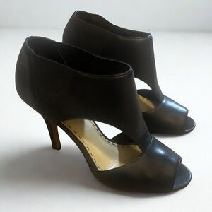 Coach Black Leather Peep‑Toe Cutout Heels Ladies– Size 9, Great Condition